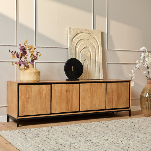 StarFurn Tv-meubel RichWood - Naturel Hout - 180x45x55cm