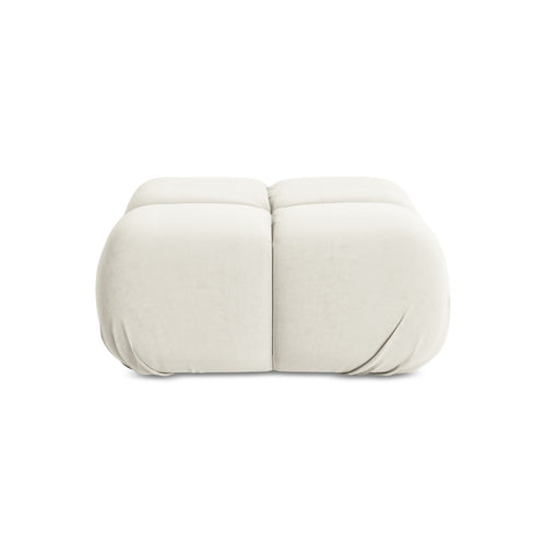 LaMiaSofa Poef Sanremo - velours - lichtbeige - 95x95x41