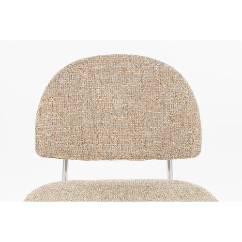 Zuiver Sunrise Eetkamerstoel Chrome/Beige - Set van 2