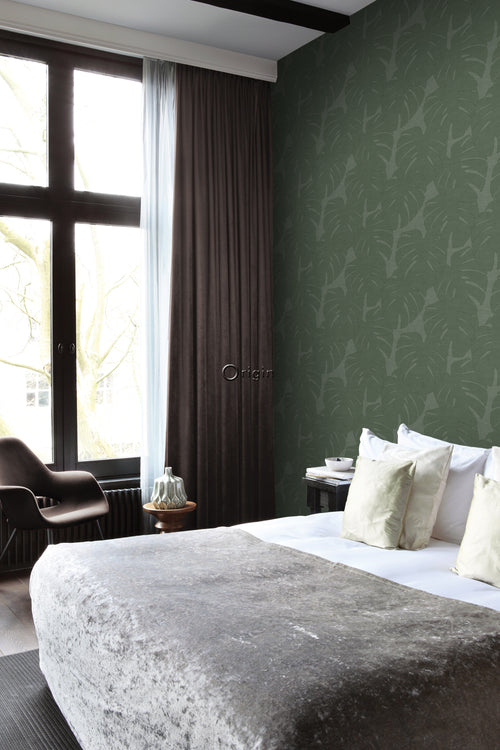 Origin Wallcoverings behang bladeren met geweven structuur groen - 0,53 x 10,05 m - 347762 - vtwonen shop