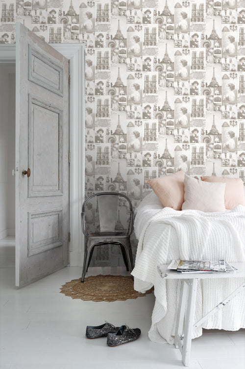 ESTAhome behang Parijs beige - 53 cm x 10.05 m - 138149