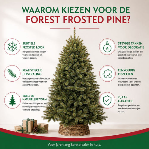 Triumph Tree Forest Frosted Kunstboom - Kerstboom voor Binnen met Frosted Naalden - Kerstversiering met Volle Uitstraling - Rond Klassiek - H120 x Ø99
