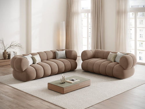 Cosmopolitan Design Bank Koge 3-zits, flueel donkerbeige - 95x210x70cm