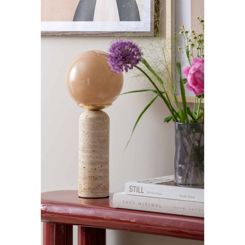 Leitmotiv tafellamp Lazio Sphere - beige - Ø15cm