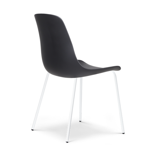 Nolon Nora-Pip Eetkamerstoelen Set van 2 - Zwart - Wit Onderstel - vtwonen shop