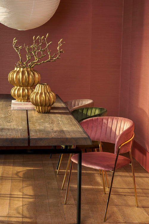 Mica Decorations Moony Eetkamerstoel - Velvet - Roze - vtwonen shop