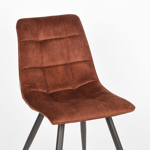 LABEL51 Eetkamerstoel Jelt - Bruin Velvet - Set van 2 - vtwonen shop