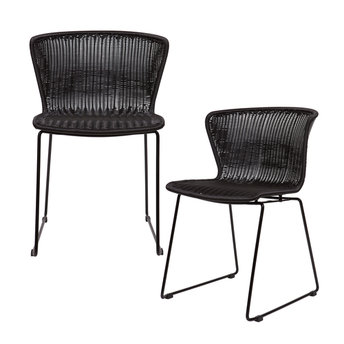 WOOOD tuinstoelen Wings - Kunststof/Metaal - Naturel - Set van 2