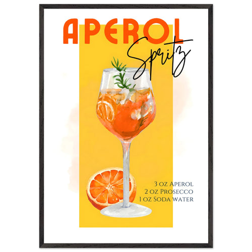 Artfulprints Poster met Lijst Aperol Spritz - Yellow   - 70x100 cm - Geel