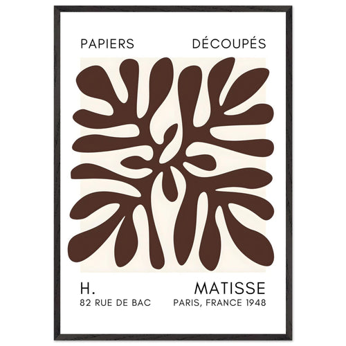 Artfulprints Poster met Lijst Matisse - Deep ocean brown   - 70x100 cm - Bruin