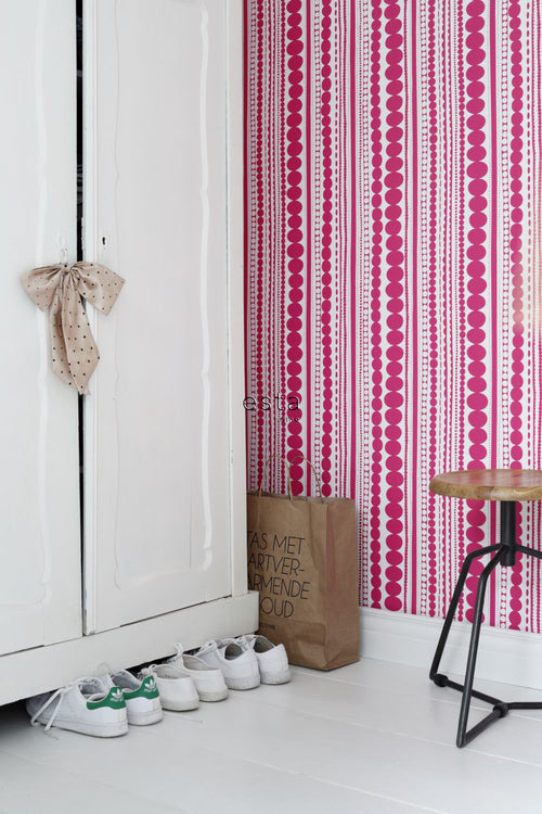 ESTAhome behang kralen fuchsia roze - 0,53 x 10,05 m - 138837
