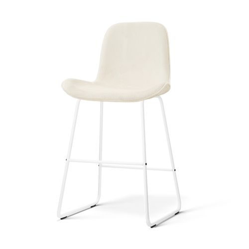 Nolon Nino-Fé barkruk rib beige - wit onderstel - 65 cm - vtwonen shop