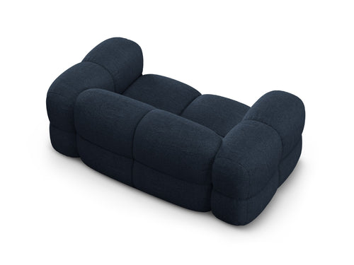 Cosmopolitan Design Bank Loretto 2-zits, structurele stof donkerblauw - 100x180x68cm