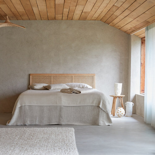 Tikamoon Hoofdbord van gevlochten rotan 180 cm - Naturel - vtwonen shop