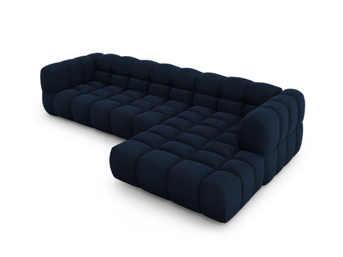 Cosmopolitan Design Modulaire hoekbank rechts Sky 4-zits, flueel, koningsblauw - 162x300x70cm