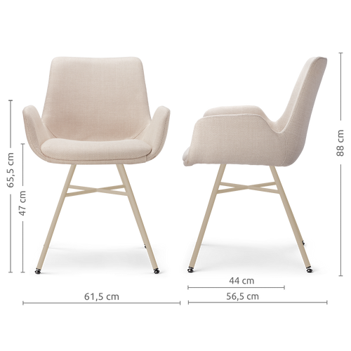 Nolon Noa-Eef eetkamerstoel beige - beige onderstel