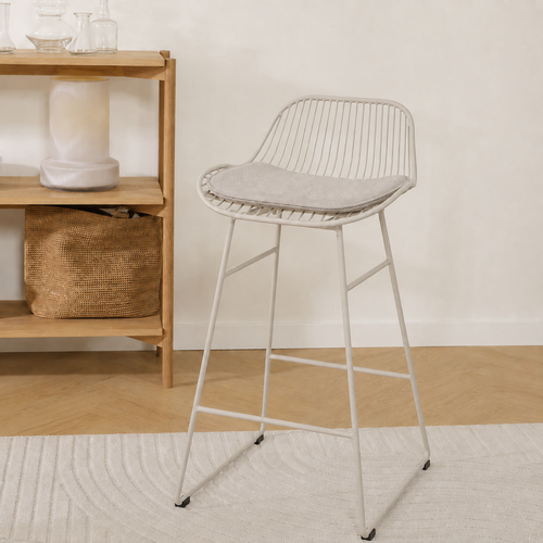 Nolon Pleun Metalen Barkruk Grijsbeige