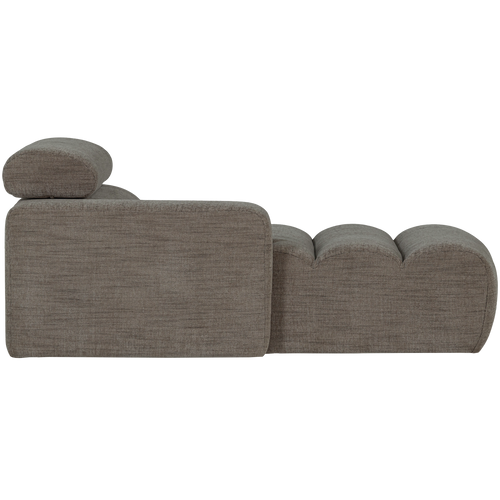WOOOD chaise longue element arm links Novi - Polyester- Grijs Melange - 86x109x173 - vtwonen shop