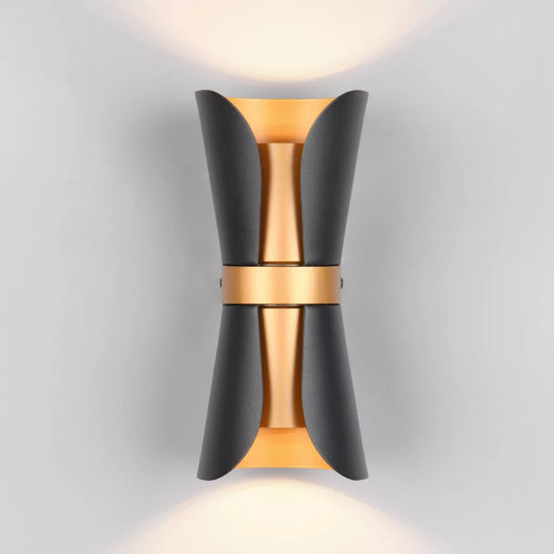 Trio Leuchten wandlamp Coat - 2 lichts - 11  x 21   cm - zwart