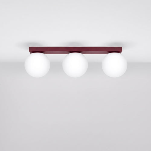 Sollux Lighting Plafondlamp YOLI 3 bordeaux - 50x12x14,5cm