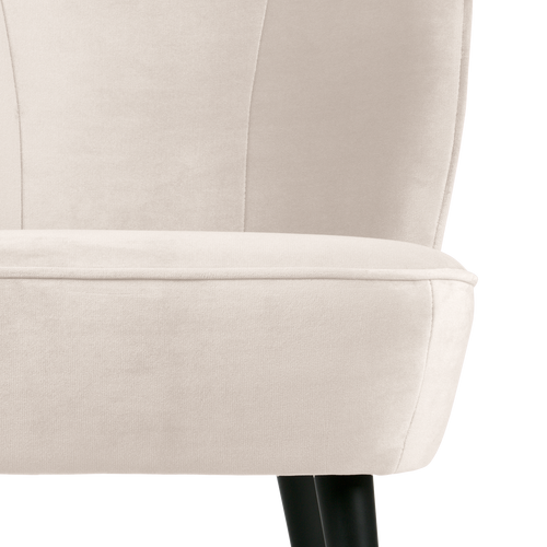 WOOOD fauteuil Sara - Velvet - Off White - 71x59x70
