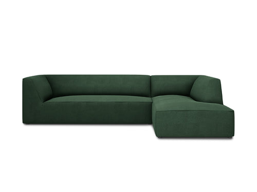 Micadoni rechter hoekbank Ruby 4-zits, structurele stof, groente - 180x273x69cm