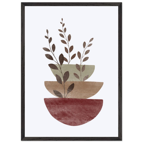 Artfulprints Poster met Lijst Boho – Layered peace   - 50x70 cm - Bruin