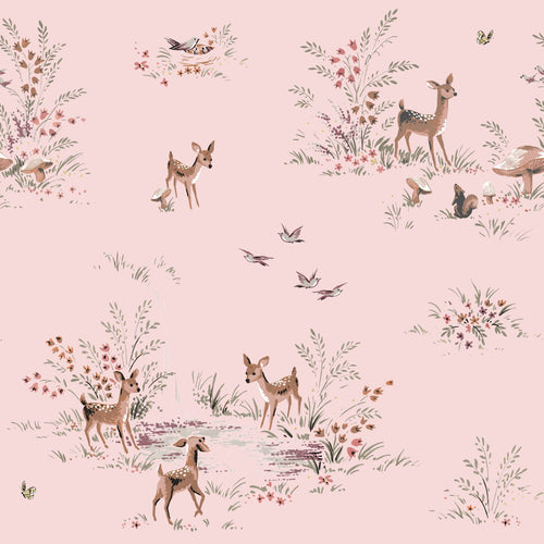 ESTAhome behang hertjes roze - 50 x 900 cm - 131429 - vtwonen shop