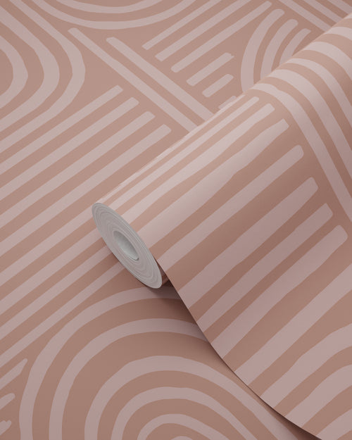 ESTAhome behang grafisch 3D motief oudroze - 50 x 900 cm - 131489 - vtwonen shop