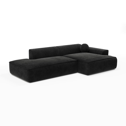 Sia Home - Hoekbank rechts ANIA - Fluweel - Donker antraciet - 260cm - vtwonen shop