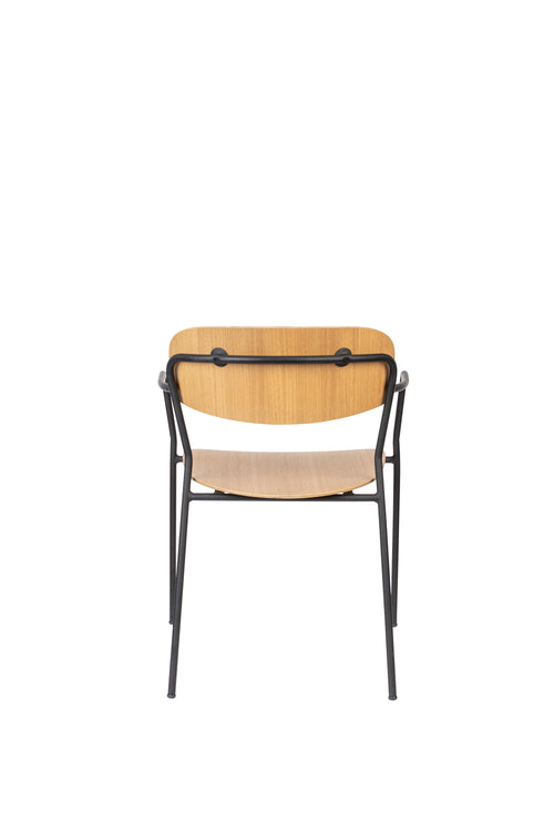 Housecraft Living Jolien Eetkamerstoelen armleuning Zwart/Wood - Set van 2 - vtwonen shop