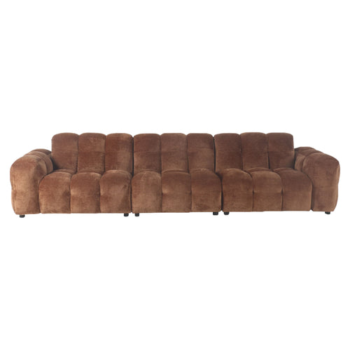 Dutchbone Hackman 4,5-zitsbank Velours Cognac Bruin - vtwonen shop