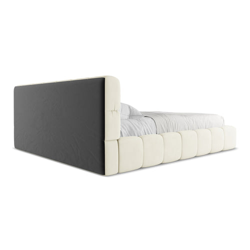 LaMiaSofa Bed met opbergruimte Roma - chenille stof - beige - 200x228x82
