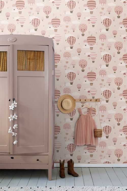 ESTAhome behang luchtballonnen roze - 50 x 900 cm - 131347