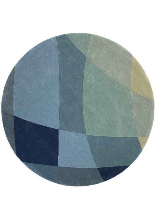 Vloerkleed MOMO Rugs Rhythmic Tides Indigo Round 200 cm Rond - vtwonen shop