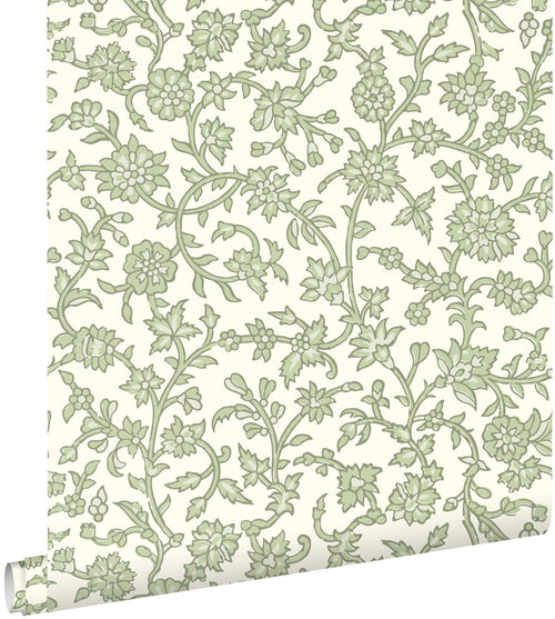 ESTAhome behang vintage bloemen groen - 50 x 900 cm - 131519 - vtwonen shop