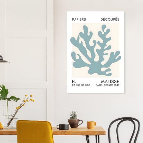 Artfulprints  Matisse – Saltflower shapes turquoise   poster 50x70 cm - vtwonen shop