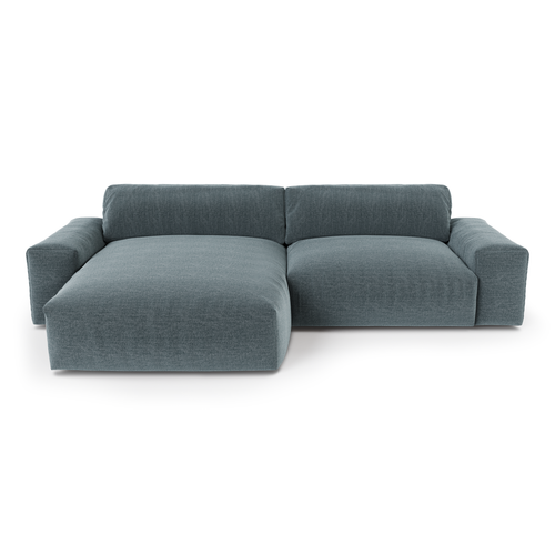 Sia Home - Hoekbanken links BLISS - Zacht aanvoelende geweven stof - Blauwe jeans - 310cm - vtwonen shop