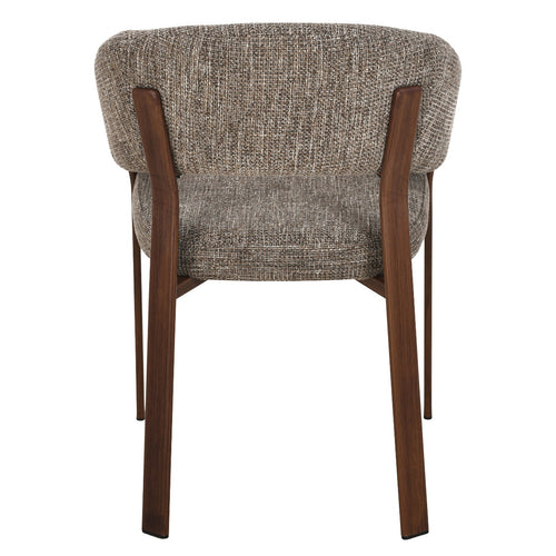 DÉJA Living Eetkamerstoel Chera - Taupe/Walnoot - Set van 2