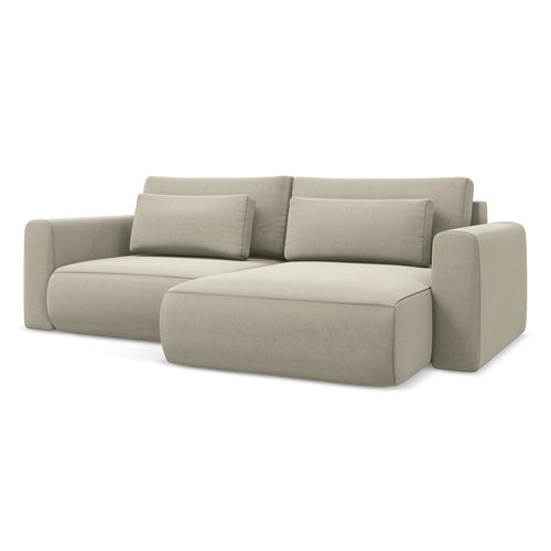 LaMiaSofa hoekbank rechts Perugia - velours - parel - 240x149x82