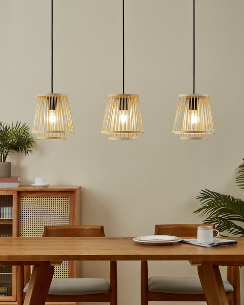 EGLO hanglamp Hykeham - e27 - 91 cm - zwart/hout