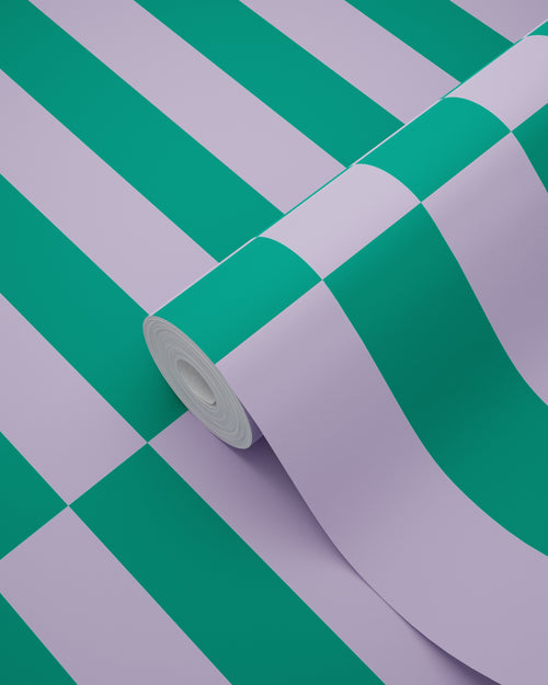 ESTAhome behang strepen paars en groen - 50 x 900 cm - 131426 - vtwonen shop