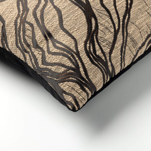 ARWEN - kussenhoes 45x45 cm - organisch motief - Raven - zwart, beige