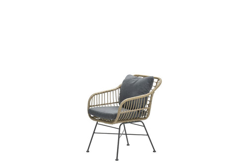 Margriet dining fauteuil - carbon black - natural rotan - mystic grey - vtwonen shop