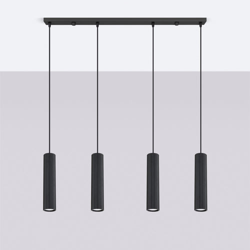 Sollux Lighting Hanglamp KARBON 4L zwart - 81x5x120cm