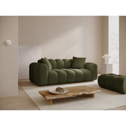 Cosmopolitan Design - Bank Treno 3-zits, flueel groente - 94x210x70cm