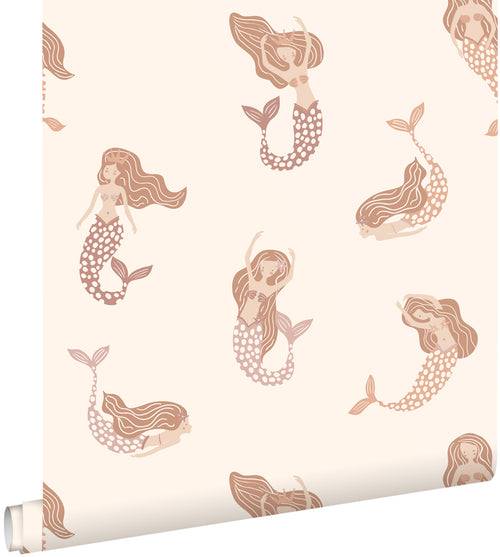 ESTAhome behang zeemeerminnen terracotta roze - 50 x 900 cm - 131499 - vtwonen shop