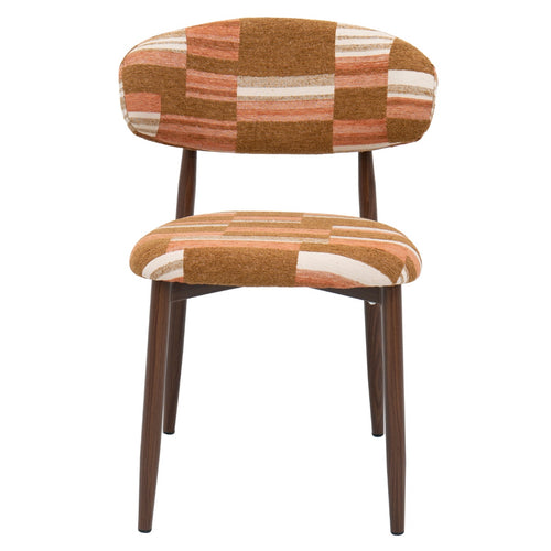 DÉJA Living Eetkamerstoel Skara - Terracotta/Walnoot - Set van 2