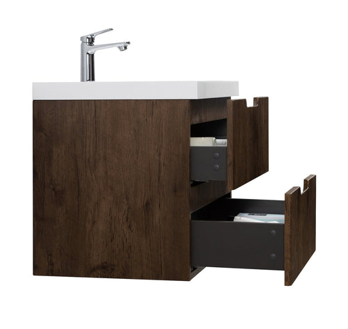 Badplaats Badkamermeubel Set Thermis 100 cm – Walnoot Bruin – Badmeubel met Wastafel