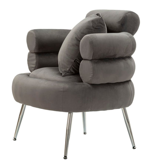 Mauro Ferretti fauteuil - 78x68x85 cm - grijs/zilver